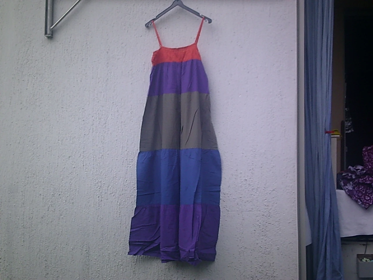 Long dress with flared bottom, 5 panels/multi-colored bands, 5 colors, size T.L tag – photo 16